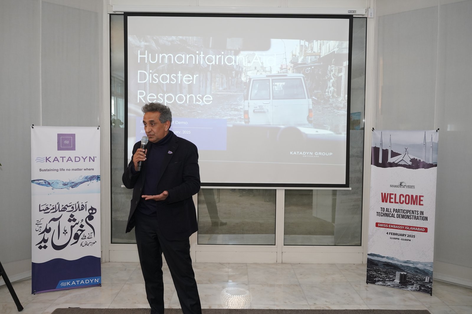 Daud Saqlain from Human Appeal addressing the crowd Daud Saqlain from Human Appeal addressing the crowd