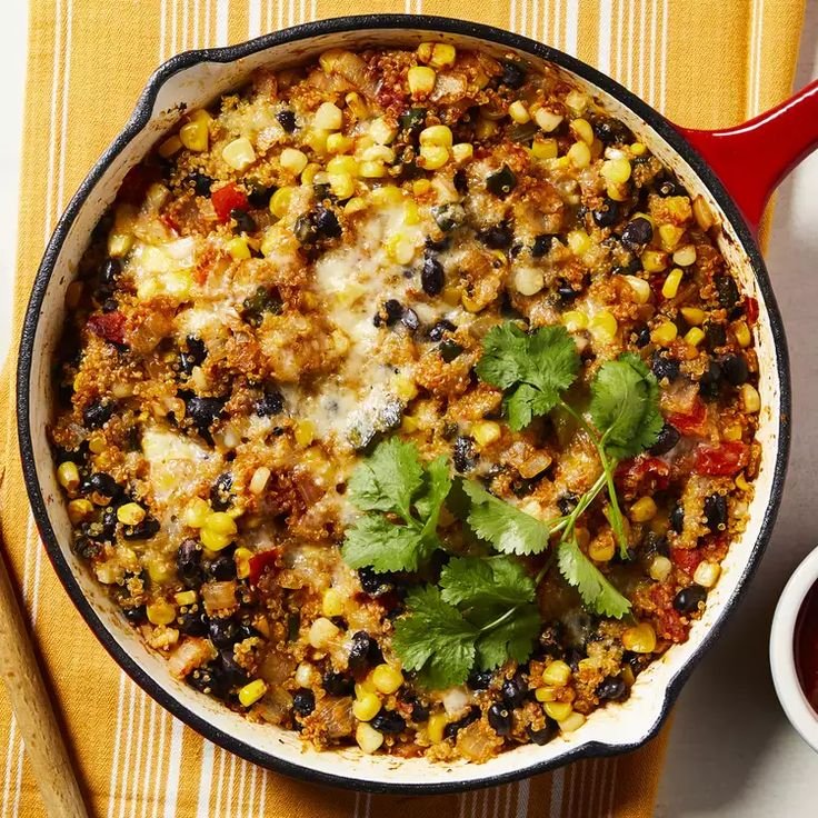 Cheesy Black Bean & Quinoa Skillet Casserole Cheesy Black Bean and quinoa Skillet Casserole