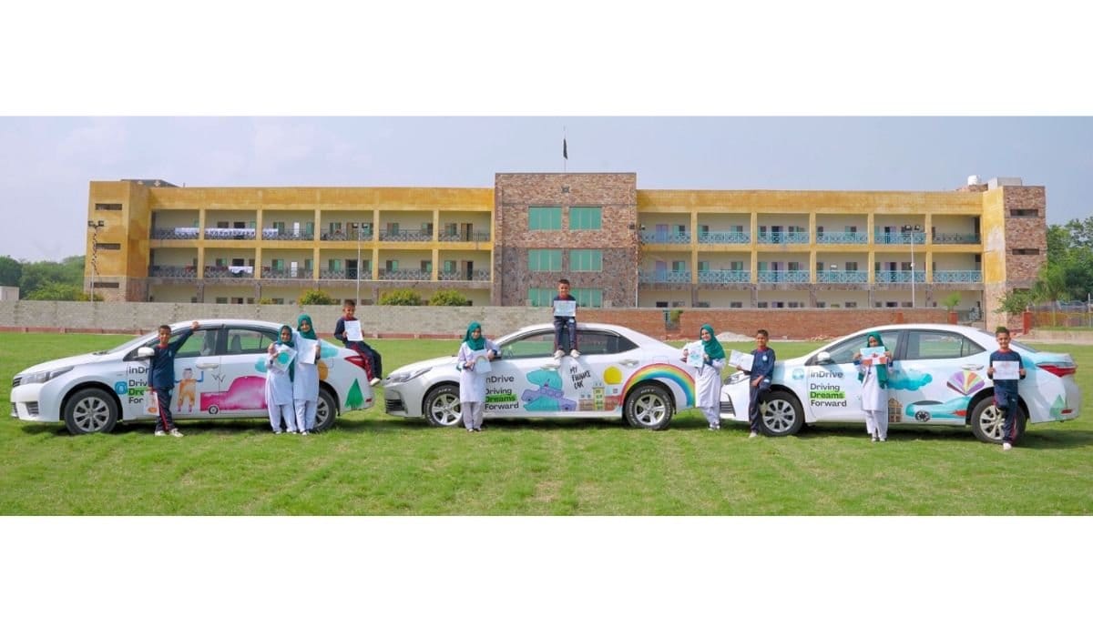 inDrive cars showcase art by Pakistan Sweet Home kids