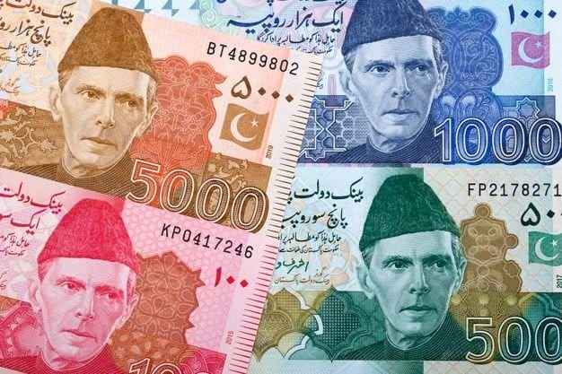 Premium Photo Pakistani rupee bill