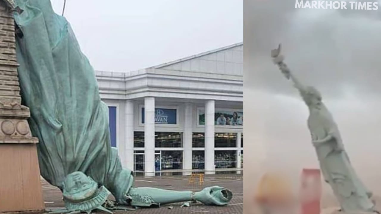 Strong Winds Topple Statue of Liberty Replica in Brazil
