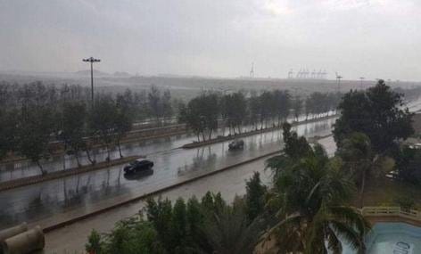 Rain on road