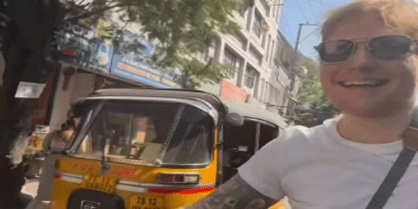 Ed Sheeran Sings in Punjabi, Rides Auto Rickshaw in Mumbai — Video Goes Viral