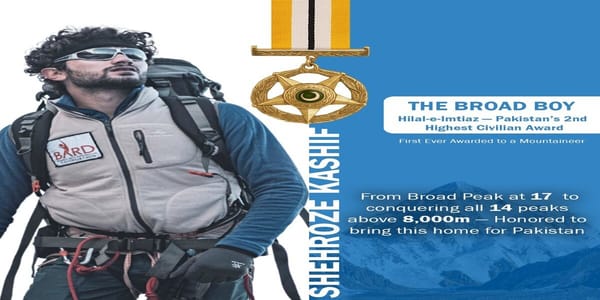 Shehroze Kashif Awarded Hilal-e-Imtiaz After Climbing All 14 Eight-Thousanders