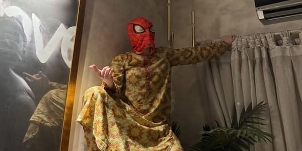 Hania Aamir Rocks Spiderman Mask in Floral Shalwar Kameez – Internet Reacts!