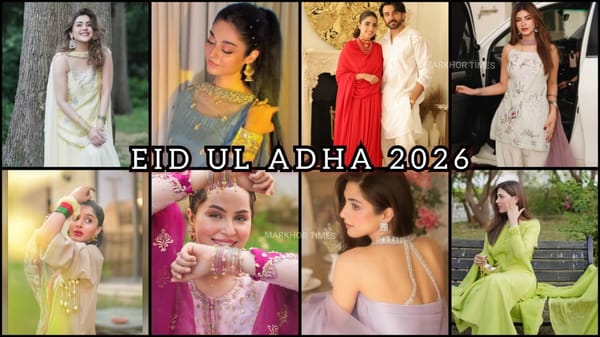 Pakistani Celebrities Shared Stunning Eid ul Adha 2026 Looks on First Day of Eid