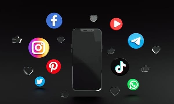 Premium Photo Social media application icons around smart phone 3d premium photo