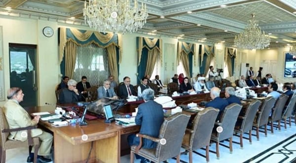 Prime Minister Shehbaz Sharif chairs a meeting of the federal cabinet on May 19, 2023