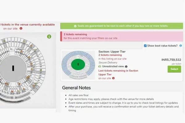 Pakistan vs India T20 World Cup Ticket Prices