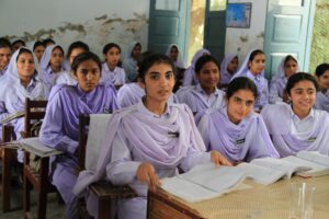 Girls in school in Khyber Pakhtunkhwa Pakistan 