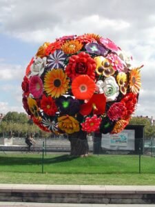 flower basket at the Tiananmen Square in Beijing