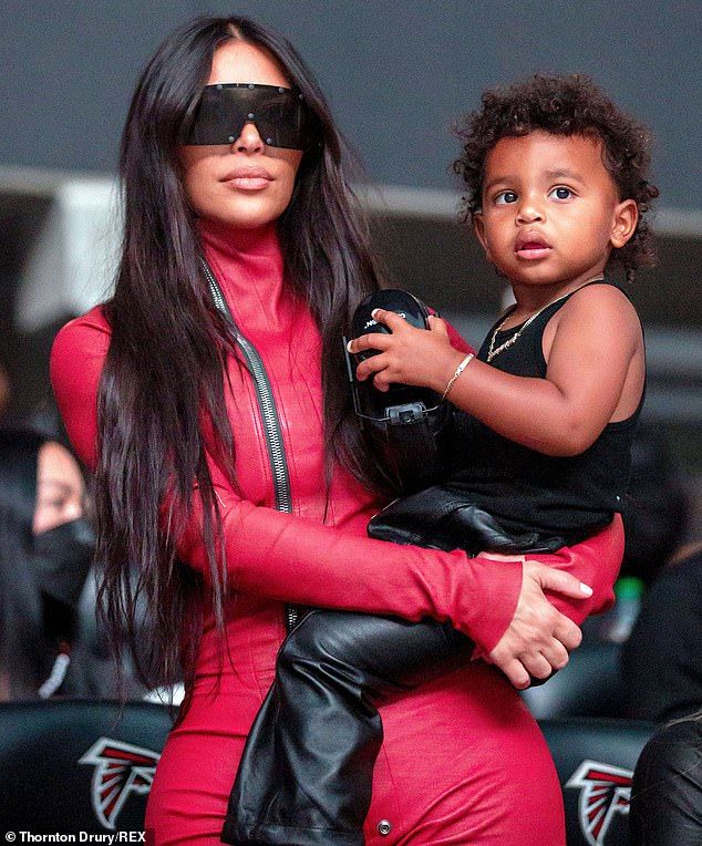 Kim Kardashian with son