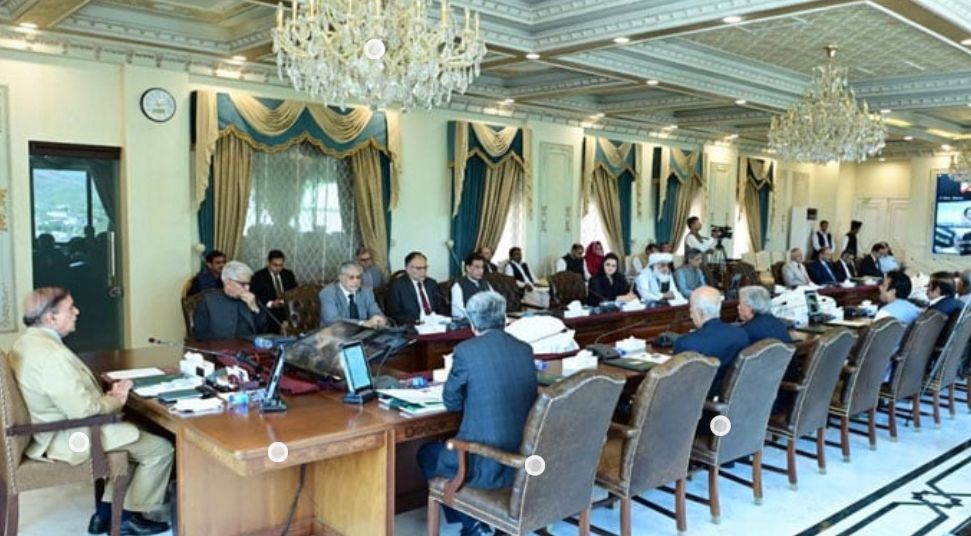 Prime Minister Shehbaz Sharif chairs a meeting of the federal cabinet on May 19, 2023