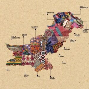 Artistic Maps of Pakistan & India Show the Embroidery Techniques of Their Different Regions