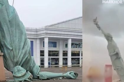 Strong Winds Topple Statue of Liberty Replica in Brazil