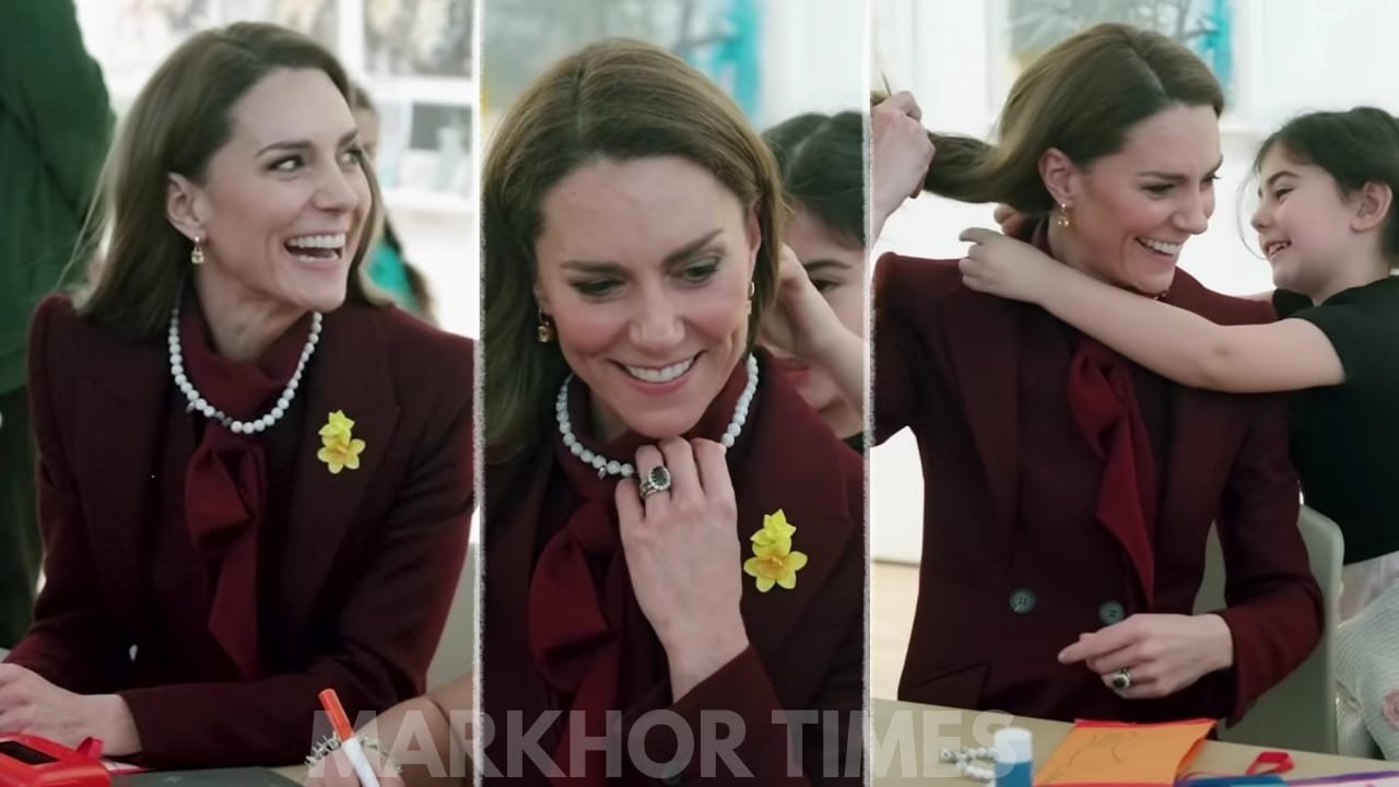 A Royal Moment Kate Lets Young Girl Place Necklace Around Her Neck